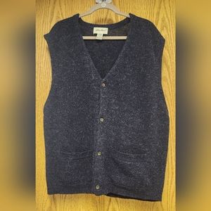 Vintage EDDIE BAUER men's button 100% wool sweater vest
